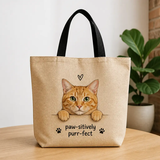 Pawsitively Purrfect tote bag